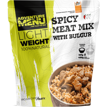 Vacuum Dried Spicy Meat Mix w/ Bulgur - Lightweight, Adventure Menu