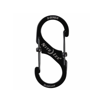 Steel carabiner with S-Biner SlideLock, Nite Ize, #2, Black