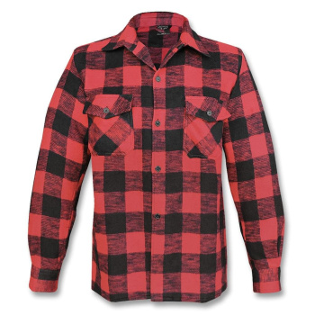 Men's Flannel Shirt, black-red, Mil-Tec