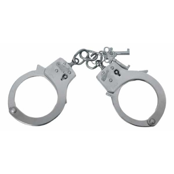 Handcuffs with lock, silver, Mil-Tec