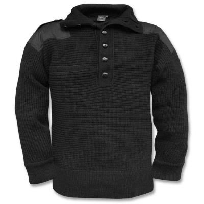 Men's knitted wool sweater Alpin, Mil-Tec, Black, 54
