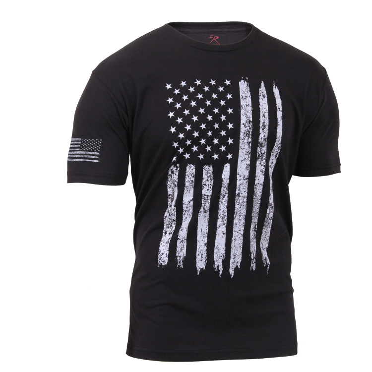 Distressed US Flag Athletic Fit T-Shirt, Rothco