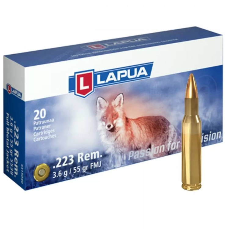 Ammo .223 Rem FMJ, S569, 3,6g (55gr), 20ks, Lapua