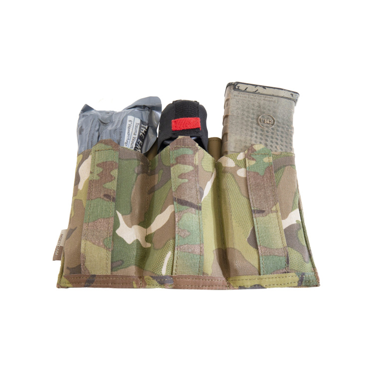 DFP Triple Bungee, Low Profile Elastic 5,56 Mag Pouch, 3 Magazines, Warrior, Multicam