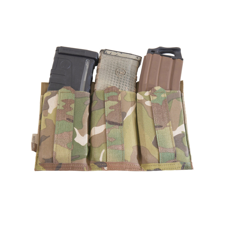 DFP Triple Bungee, Low Profile Elastic 5,56 Mag Pouch, 3 Magazines, Warrior, Multicam