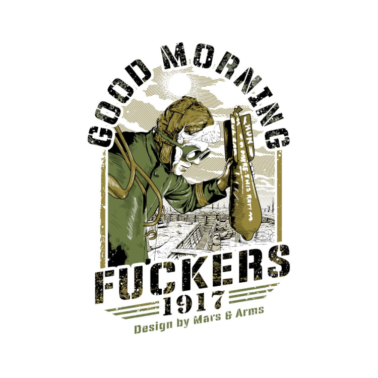 GOOD MORNING Army T-shirt, Mars &amp; Arms