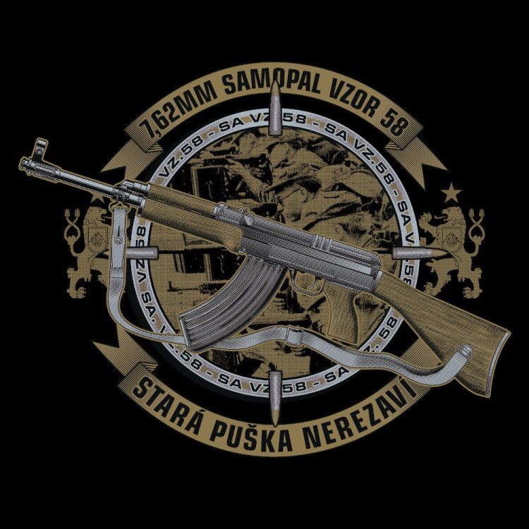 SA VZ.58 - STARÁ PUŠKA NEREZAVÍ Army T-shirt, Mars &amp; Arms