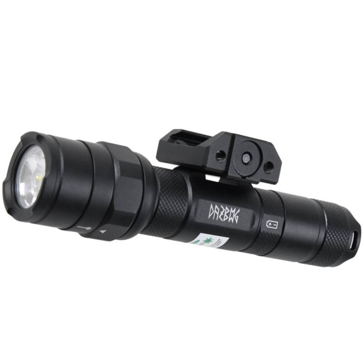 Flashlight RT01 with green laser, 650 lm, Dažbog, Black