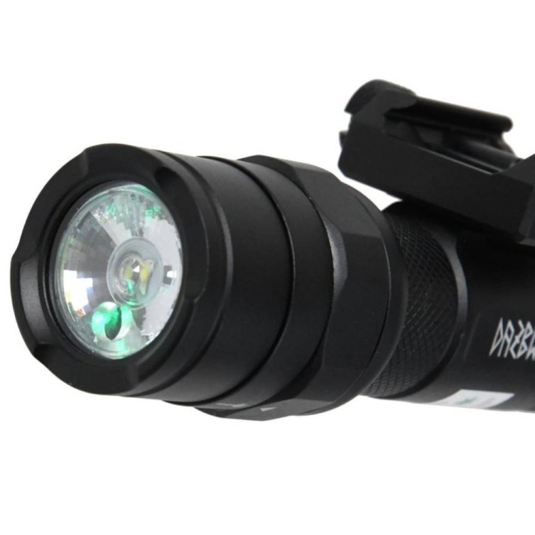 Flashlight RT01 with green laser, 650 lm, Dažbog, Black