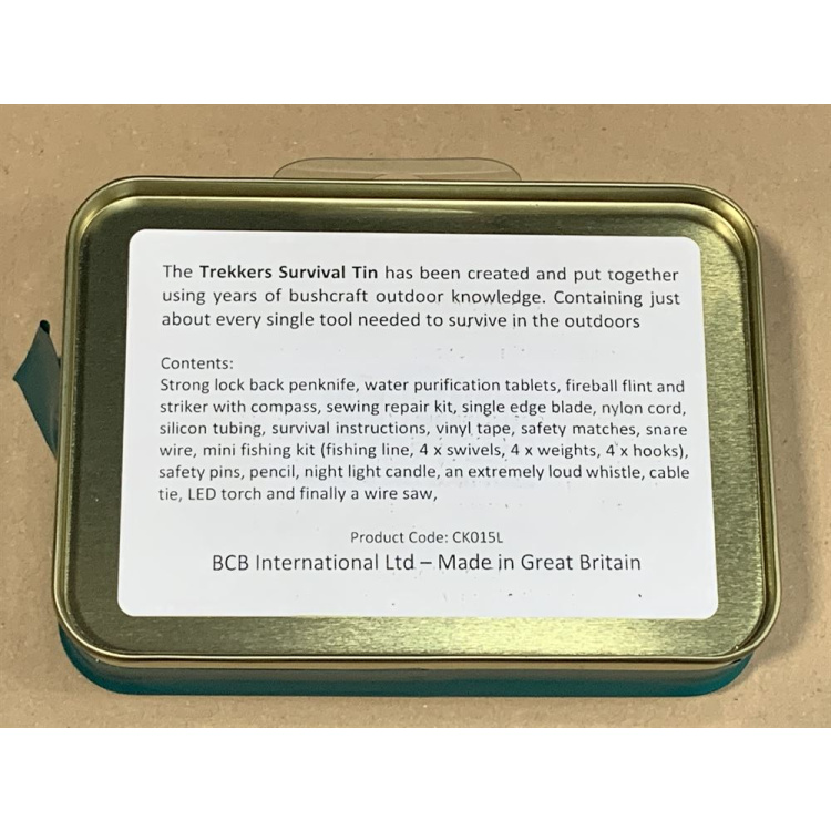 Trekker survival tin, BCB